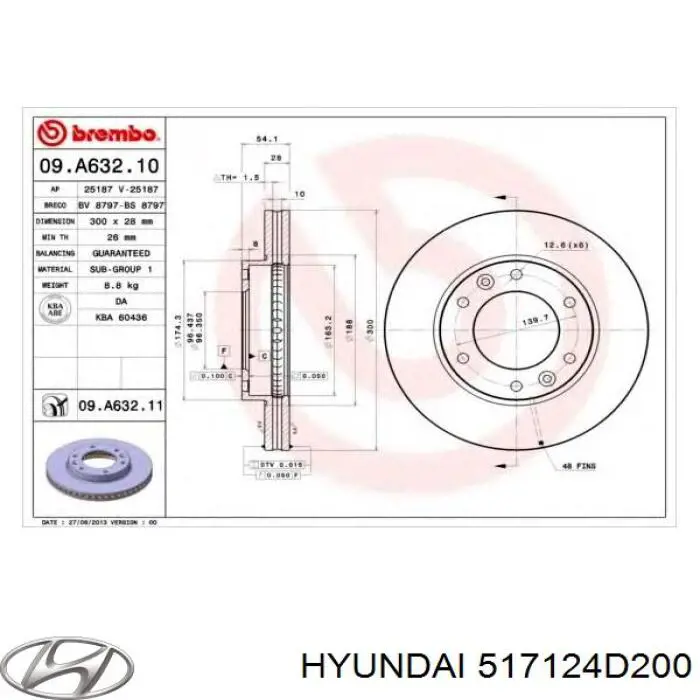 Frenos delanteros Hyundai/Kia 517124D200 precio, desde 68,55 EUR