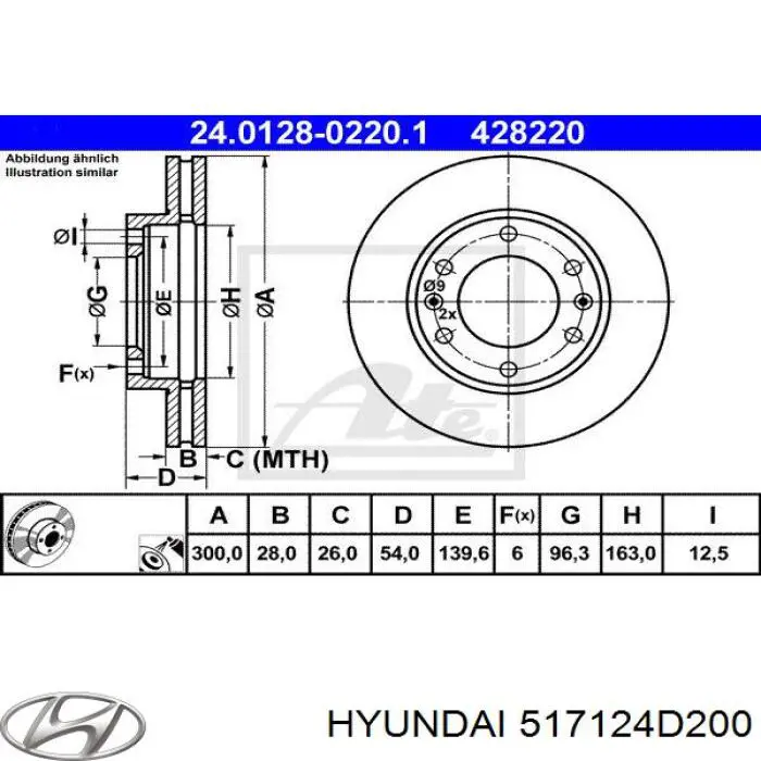 Comprar 517124D200 Hyundai/Kia Freno de disco delantero