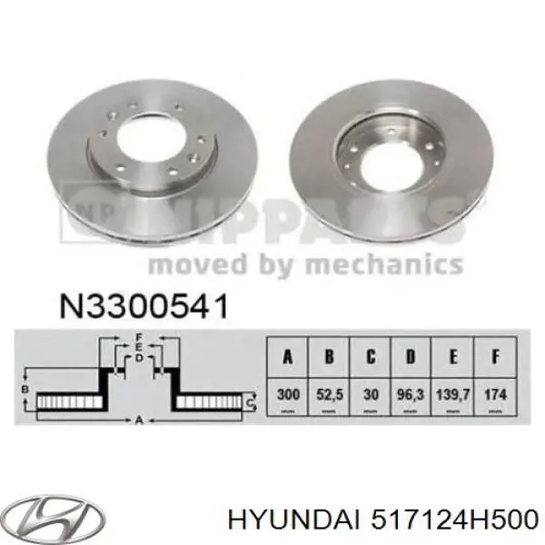 517124H500 Hyundai/Kia Discos