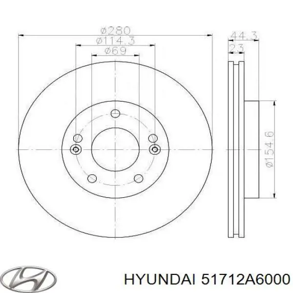 Comprar 51712A6000 Hyundai/Kia Freno de disco delantero