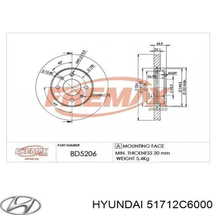 51712C6000 Hyundai/Kia