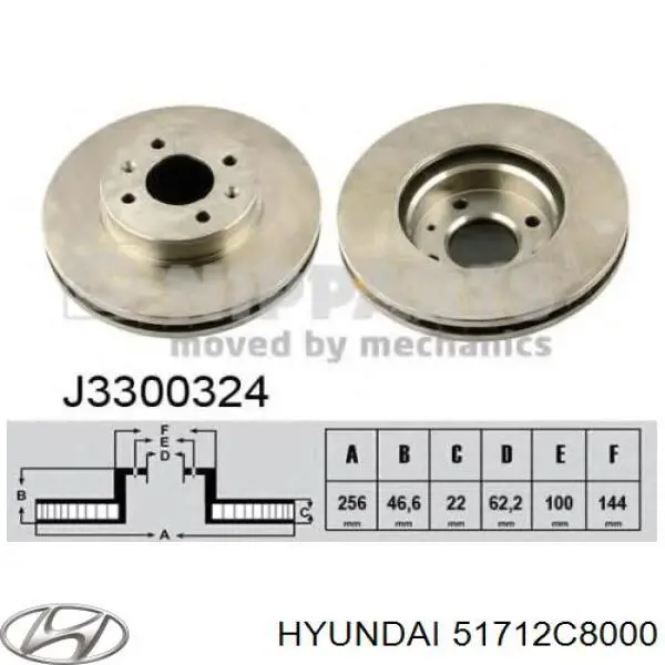 51712C8000 Hyundai/Kia disco de freno delantero