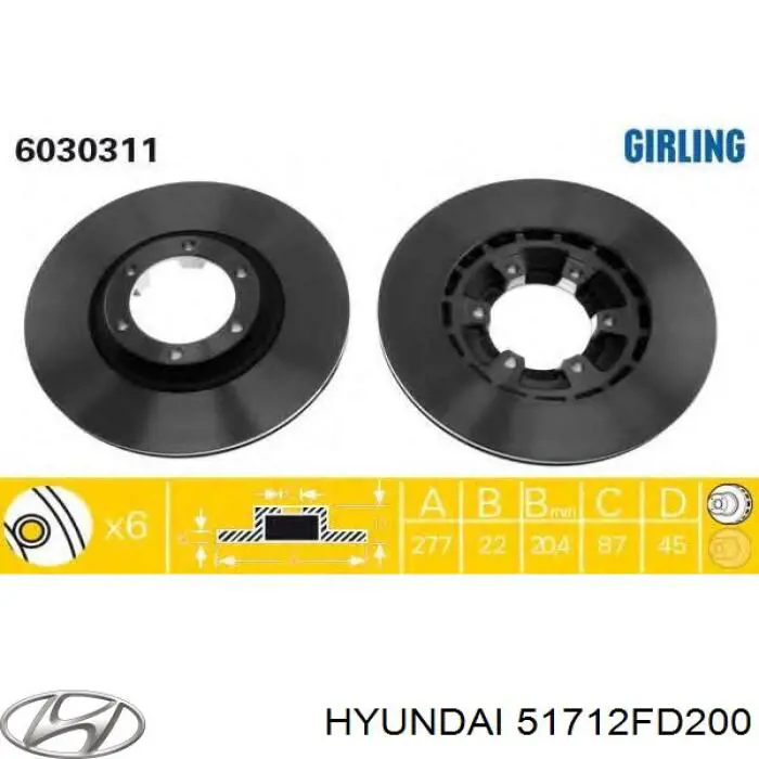 Comprar 51712FD200 Hyundai/Kia Freno de disco delantero
