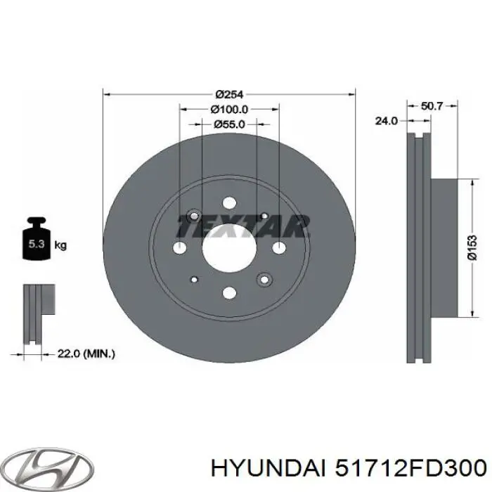 Comprar 51712FD300 Hyundai/Kia Freno de disco delantero