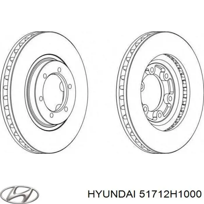 Disco de freno delantero Hyundai/Kia 51712H1000