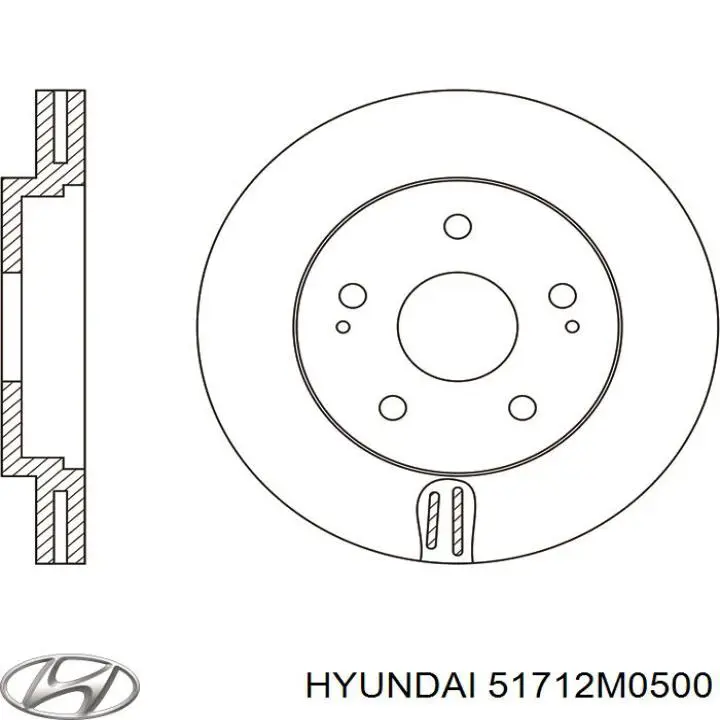 51712M0500 Hyundai/Kia disco de freno delantero