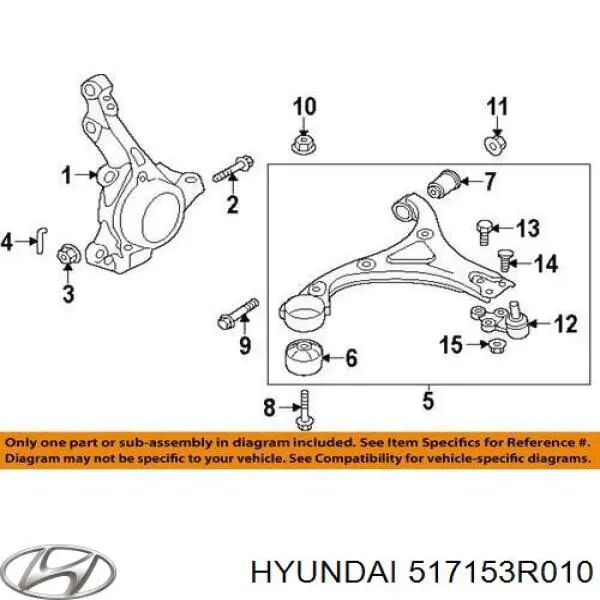 517153R010 Hyundai/Kia muñón del eje, suspensión de rueda, delantero izquierdo