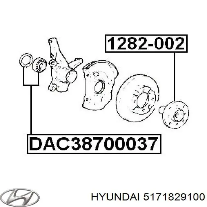 Comprar 5171829100 Hyundai/Kia Anillo de retención del cojinete de la rueda delantera