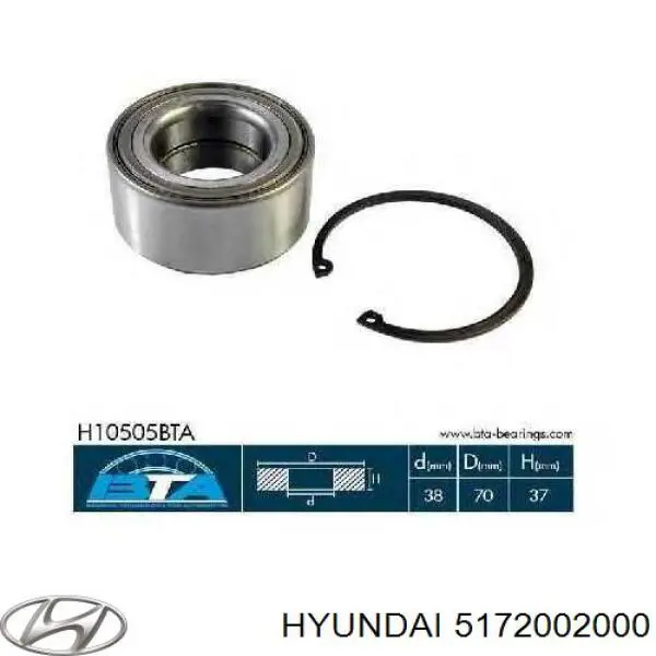 Cojinete de rueda delantero Hyundai/Kia 5172002000 precio, desde 20,55 EUR