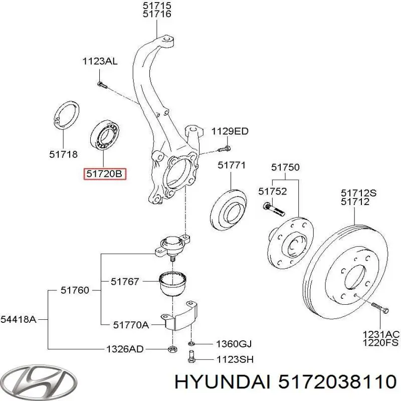 Comprar 5172038110 Hyundai/Kia Cojinete de rueda delantero