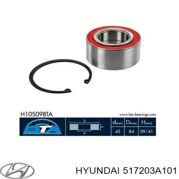Comprar 517203A101 Hyundai/Kia Cojinete de rueda delantero