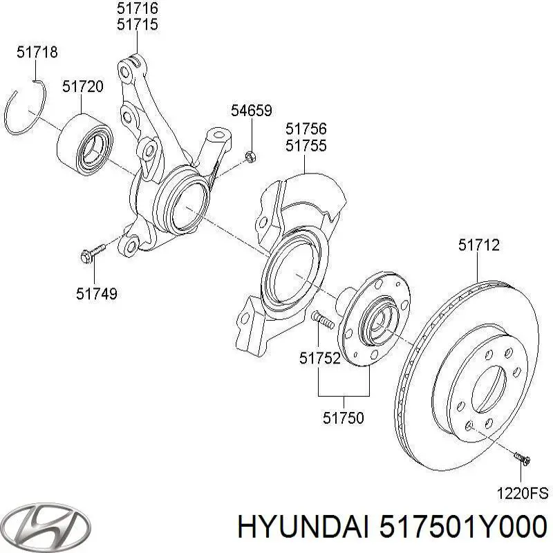 Buje de rueda delantero Hyundai/Kia 517501Y000 precio, desde 31,13 EUR