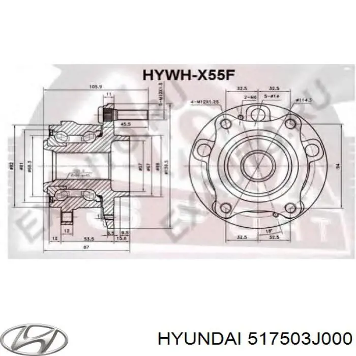 Buje de rueda delantero 517503J000 Hyundai/Kia