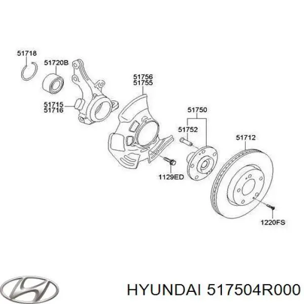 Comprar 517504R000 Hyundai/Kia Bujes de ruedas