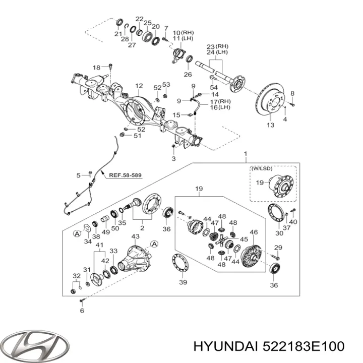 Comprar 522183E100 Hyundai/Kia Retén interior del semieje trasero