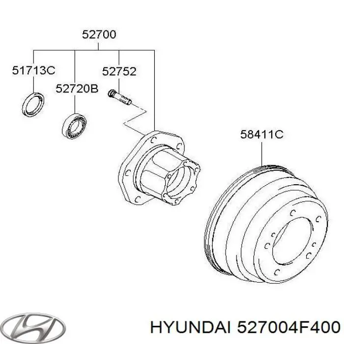 Buje de rueda trasero para Hyundai H100  