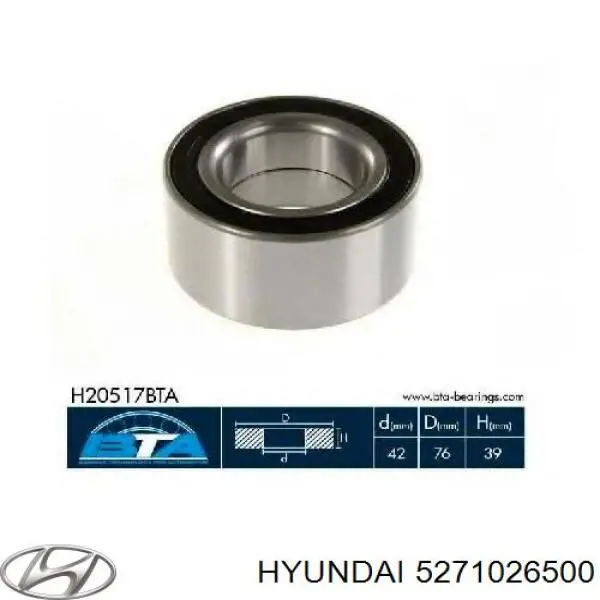 Comprar 5271026500 Hyundai/Kia Cojinete de rueda trasero