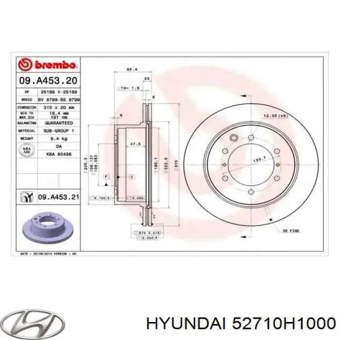 Comprar 52710H1000 Hyundai/Kia Disco de freno trasero