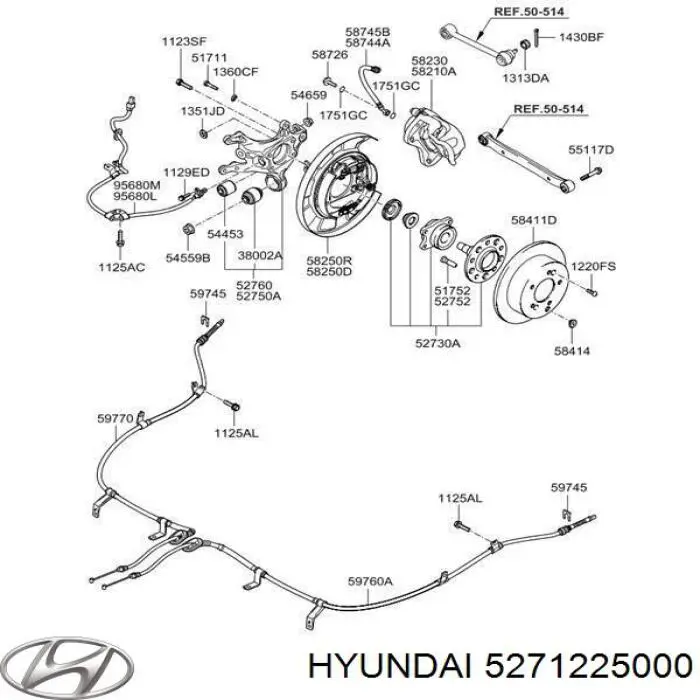 Tornillo de rueda trasero para Hyundai Grandeur (TG)
