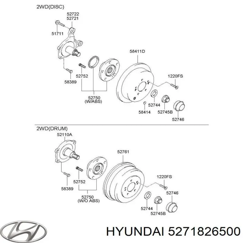 Comprar 5271826500 Hyundai/Kia Anillo de retención del rodamiento del semieje trasero