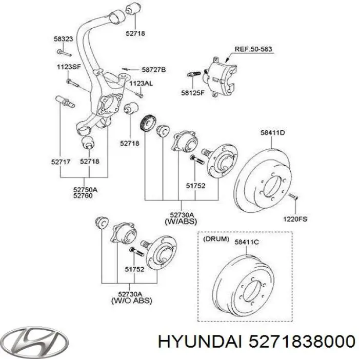 5271838000 Hyundai/Kia silentblock de mangueta trasera