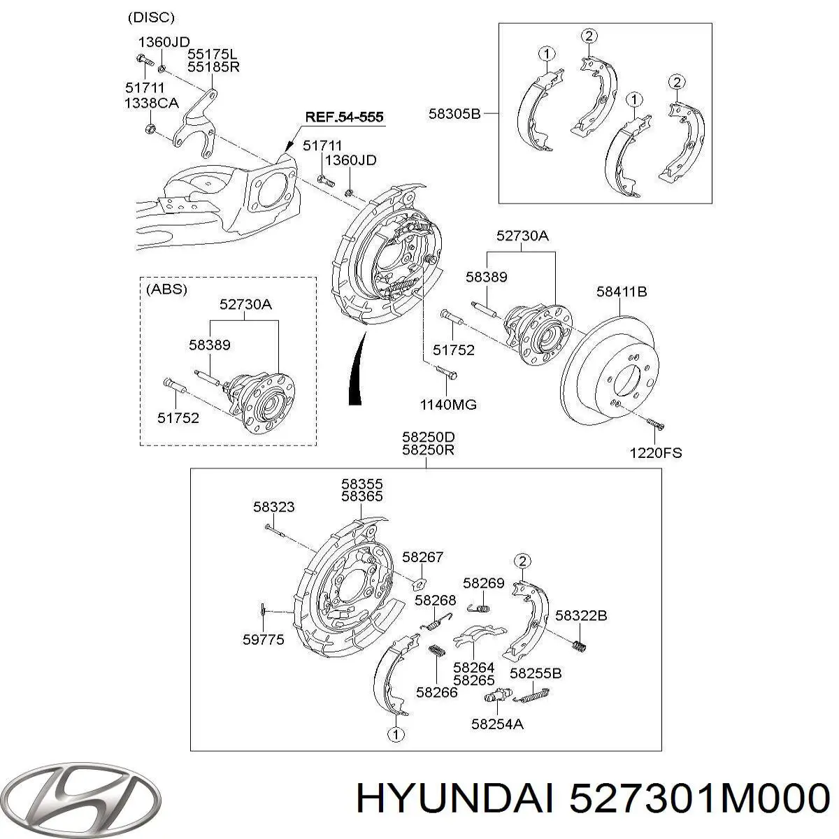 Comprar 527301M000 Hyundai/Kia Cubo de rueda, Eje trasero