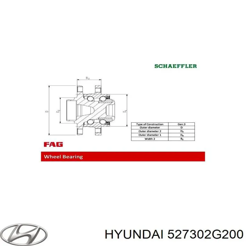Comprar 527302G200 Hyundai/Kia Cubo de rueda, Eje trasero