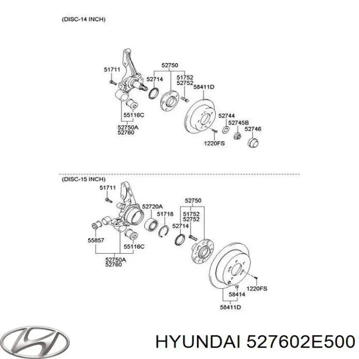 Muñón de eje, cuerpo del eje, trasero izquierdo para Hyundai Tucson (JM)