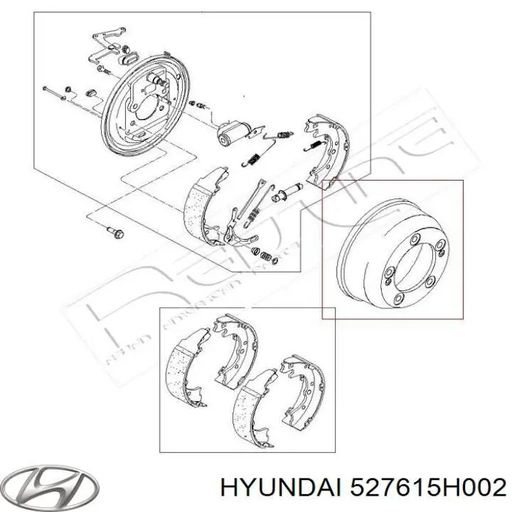 527615H001 Hyundai/Kia freno de tambor trasero