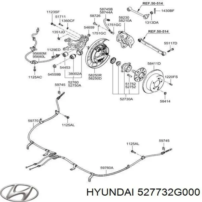 527732G000 Hyundai/Kia silentblock de mangueta trasera