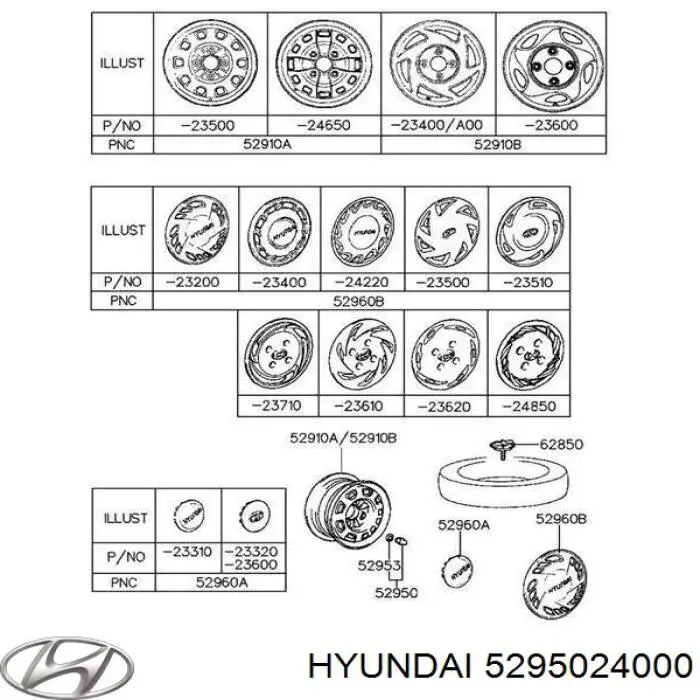 5295024000 Hyundai/Kia tuerca de rueda