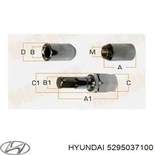 Tuerca seguridad de rueda Hyundai/Kia 5295037100 precio, desde 4,78 EUR