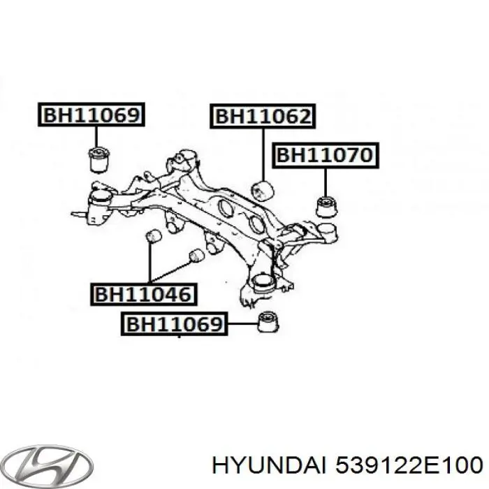 539122E100 Hyundai/Kia suspensión, cuerpo del eje trasero
