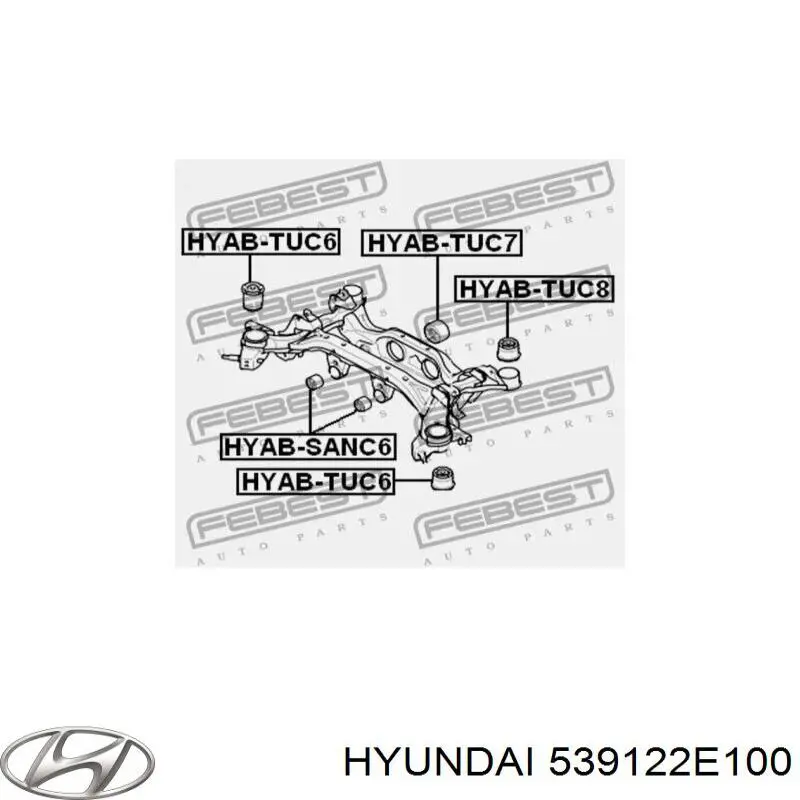 Silentblock del subchasis trasero Hyundai/Kia 539122E100 precio, desde 16,15 EUR