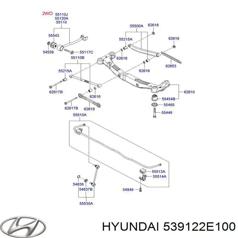 Comprar 539122E100 Hyundai/Kia Silentblock trasero