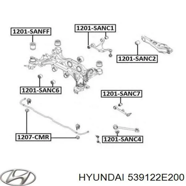539122E200 Hyundai/Kia suspensión, cuerpo del eje trasero