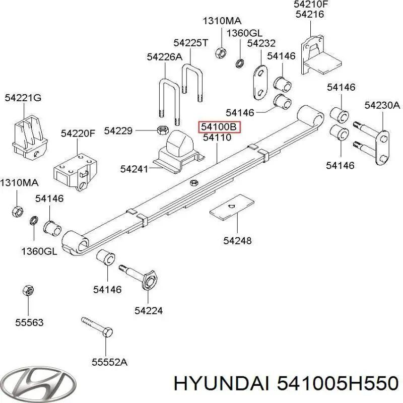 541005H550 Hyundai/Kia ballesta delantera