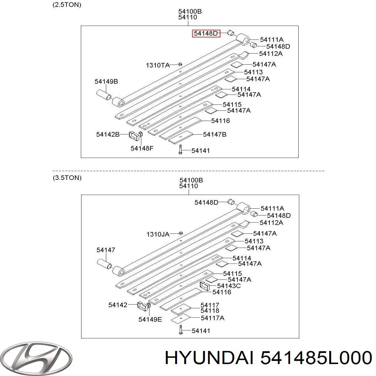 541485L000 Hyundai/Kia silentblock delantero de ballesta delantera