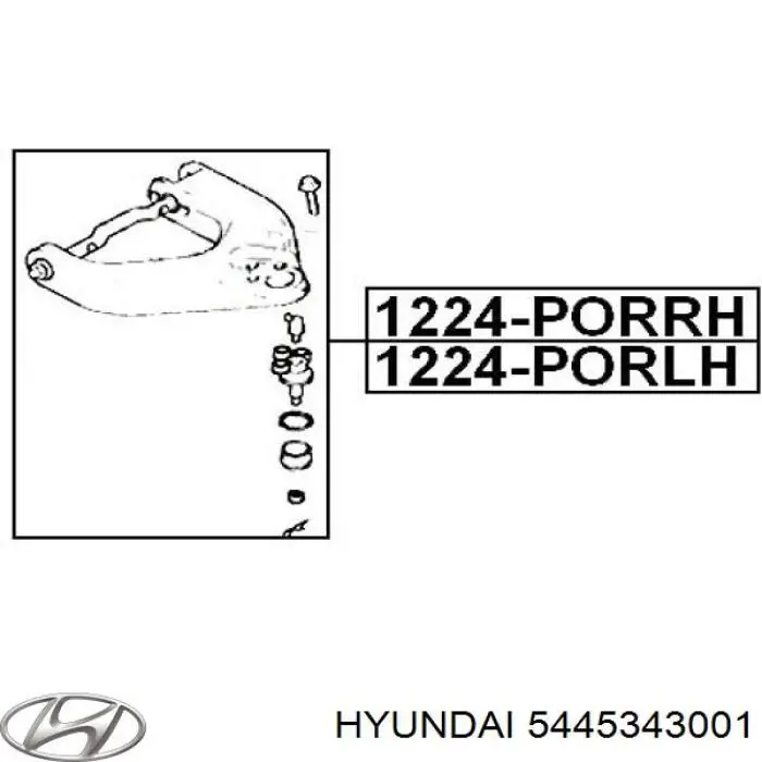 5445343001 Hyundai/Kia silentblock de brazo de suspensión delantero superior