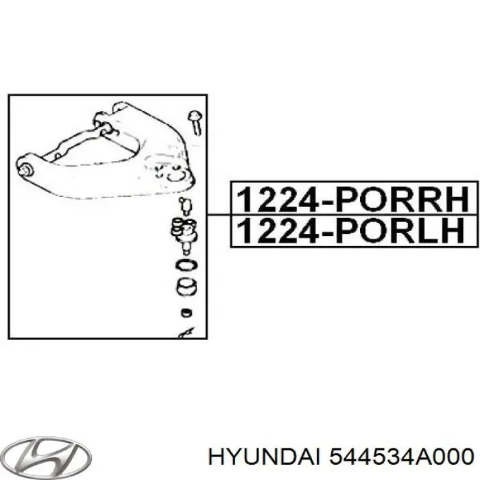 544534A000 Hyundai/Kia silentblock de brazo de suspensión delantero superior