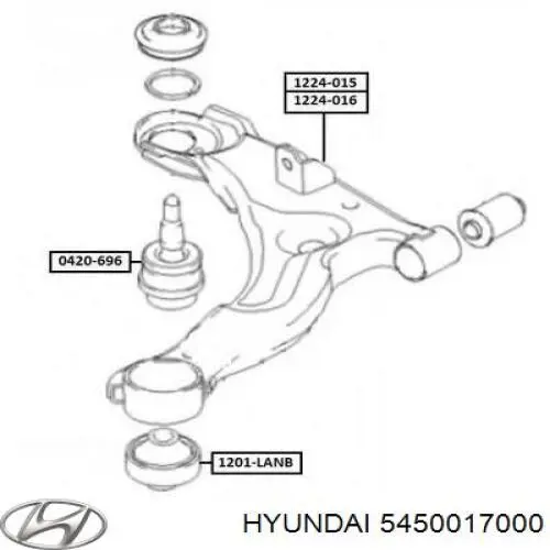 5450017000 Hyundai/Kia barra oscilante, suspensión de ruedas delantera, inferior izquierda