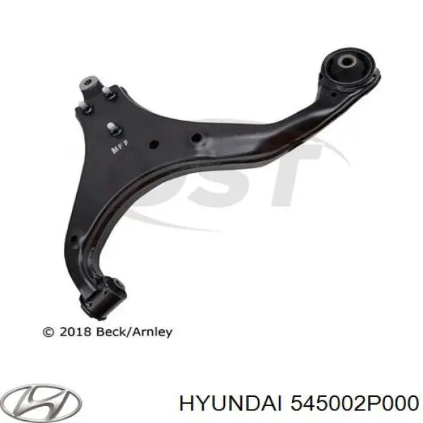 Brazo inferior izquierdo de la suspensión delantera 545002P000 Hyundai/Kia