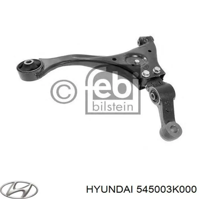 545003K000 Hyundai/Kia barra oscilante, suspensión de ruedas delantera, inferior izquierda