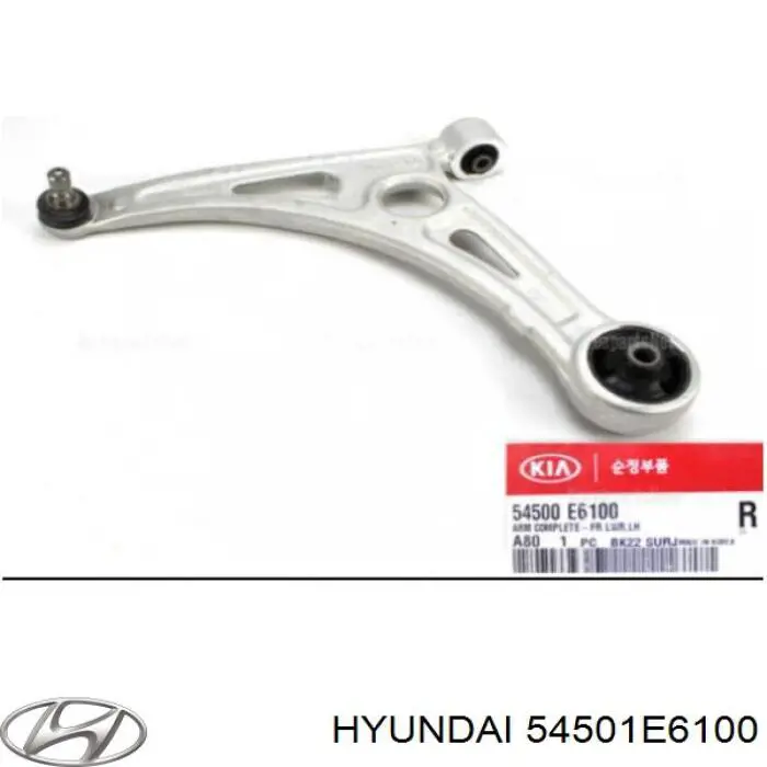 54501E6100 Hyundai/Kia barra oscilante, suspensión de ruedas delantera, inferior derecha