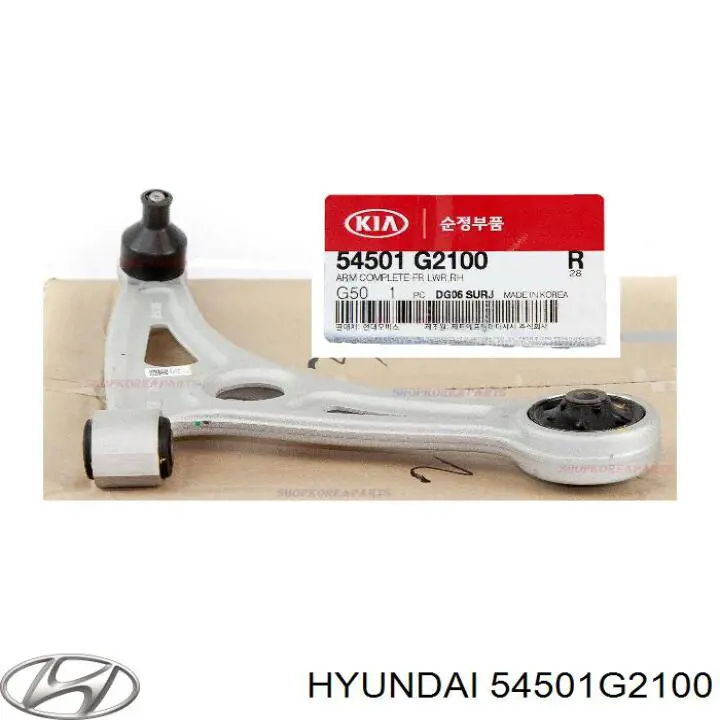 Brazo inferior derecho de la suspensión delantera Hyundai/Kia 54501G2100 precio, desde 104,54 EUR