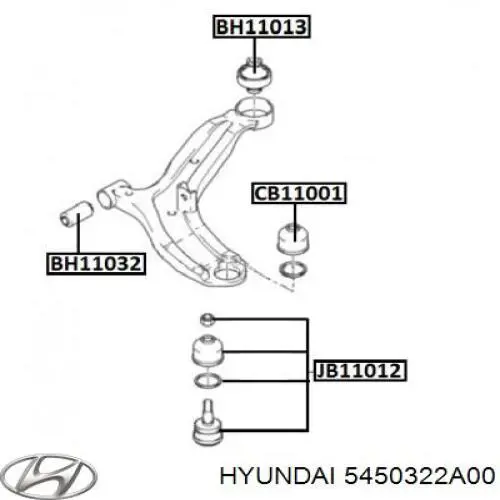 Rótula inferior de suspensión 5450322A00 Hyundai/Kia