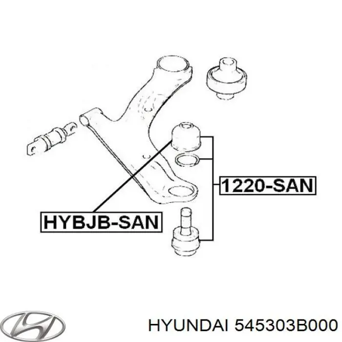 Rótula inferior de suspensión 545303B000 Hyundai/Kia