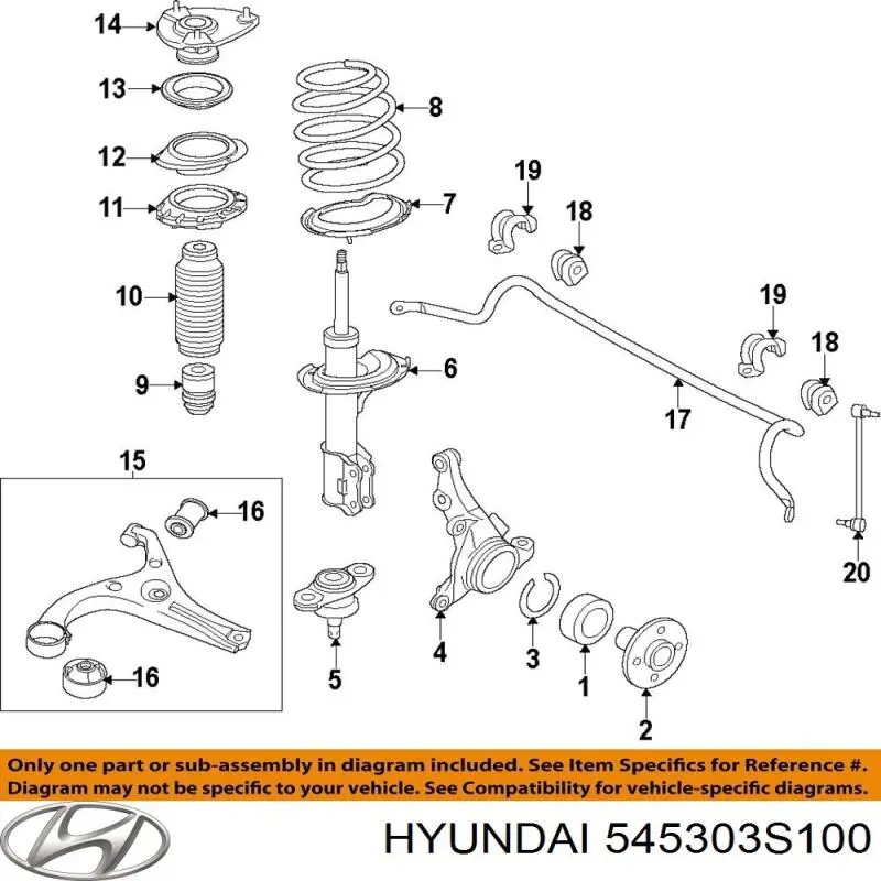 Rótula inferior de suspensión Hyundai/Kia 545303S100 precio, desde 24,50 EUR