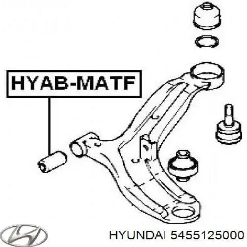 Silentblock del brazo de suspensión 5455125000 Hyundai/Kia