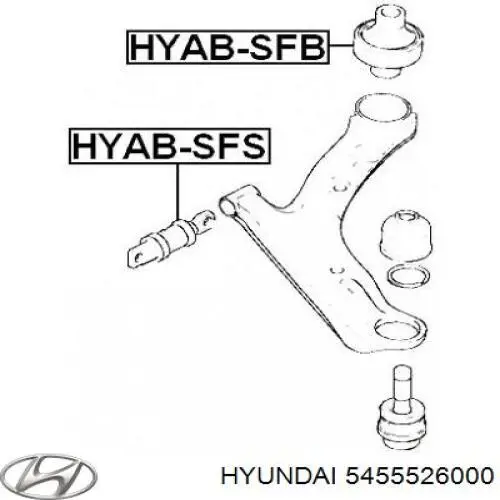 Silentblock del brazo de suspensión 5455526000 Hyundai/Kia